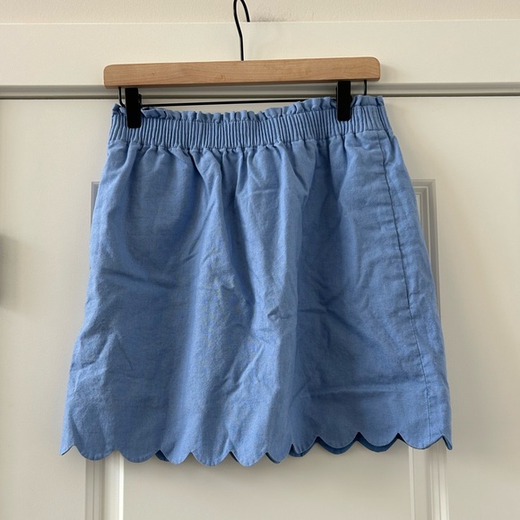 J. Crew Dresses & Skirts - J Crew Scalloped linen-cotton skirt Sz 8
